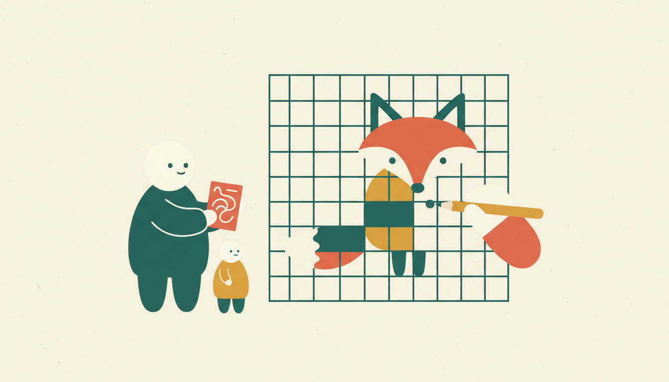 Cornicette per bambini: perché il vecchio gioco dei quadretti funziona ancora — con dettati grafici e schede da stampare